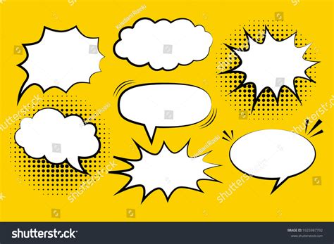Set Blank Callout Comic Style Design Stock Vector Royalty Free