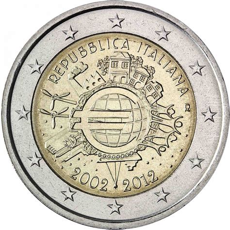 Italien 2 Euro 10 Jahre Euro Bargeld 2012 Gedenkmünze Prägefrisch Ebay