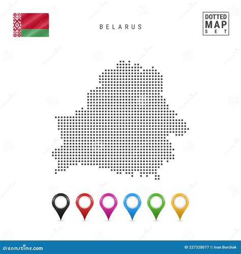Vector Dotted Map Of Belarus Simple Silhouette Of Belarus National