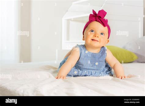 Portrait Of Little Beautiful Stylish Baby Girl Stock Photo Alamy