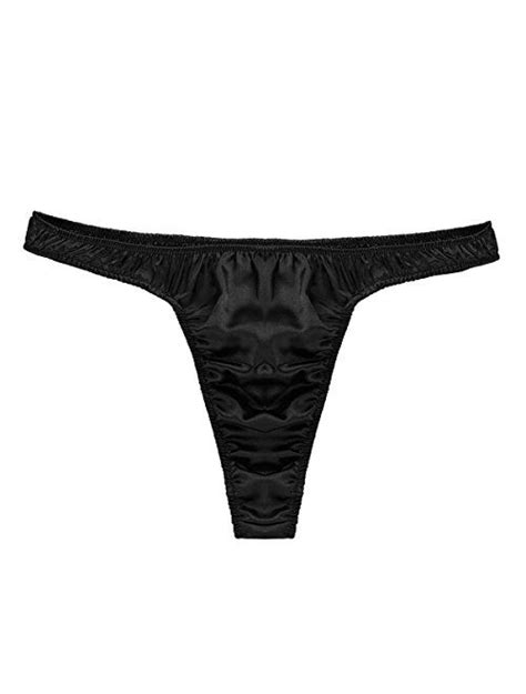 Buy Msemis Men S Satin Silk Thong Underwear Sissy G String T Back Low Rise Bikini Briefs Sexy