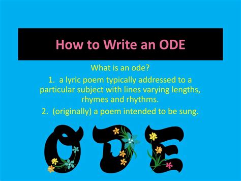 Ppt How To Write An Ode Powerpoint Presentation Free Download Id