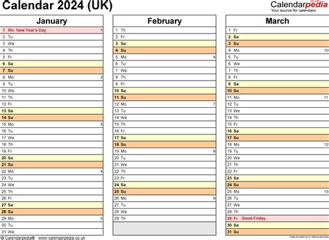 Calendar 2024 Uk Free Printable Microsoft Excel Templates
