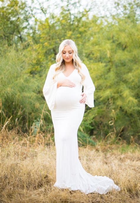 Bell Sleeve Maternity Gown Sexy Mama Maternity Pregnant Wedding Dress Maternity Gowns