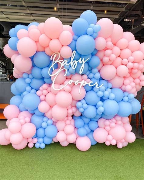 Balloon Garland | Gender reveal party decorations, Gender reveal balloons, Gender reveal decorations