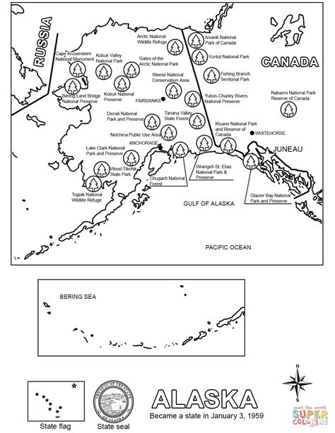 1035 x 800 file type: Map of Alaska coloring page | Free Printable Coloring Pages