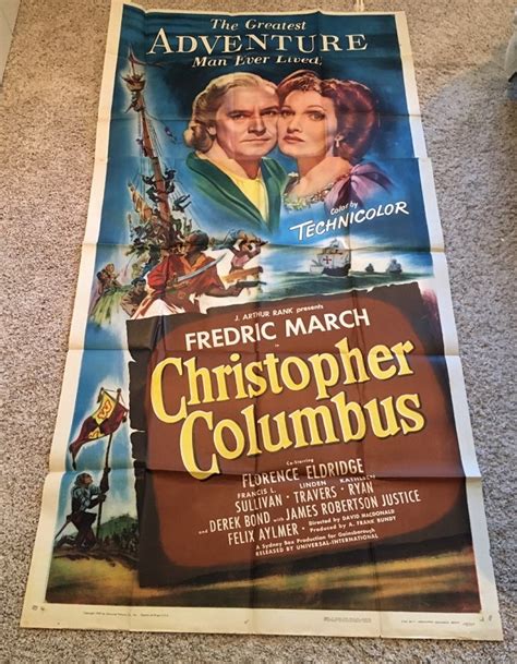 Christopher Columbus 1949 Original Three Sheet Movie Poster Hollywood Movie Posters