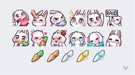 Funny Bunny Twitch Emotes Badges For Youtube