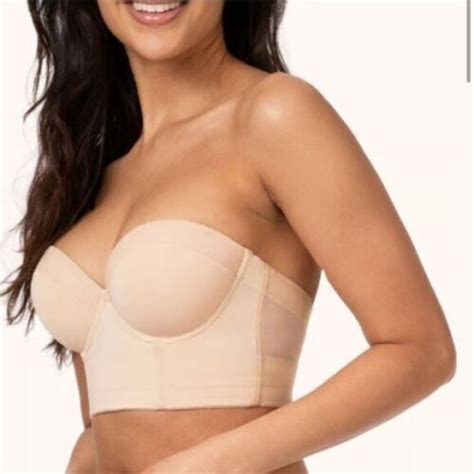 Nwt Lively Womens Cream Convertible Straps Low Back Strapless Bra Size 32b Ebay