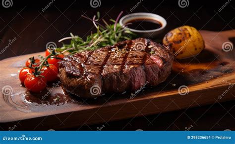 Sizzling Steak with Grill Marks Stock Illustration - Illustration of