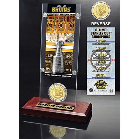 Boston Bruins Highland Mint 6x Stanley Cup Champs Ticket Acrylic