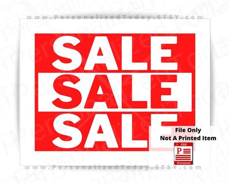 Printable Sale Sign For Retail Purchase Download Print And Etsy