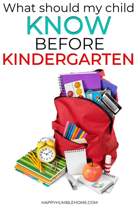What Does My Child Need To Know Before Kindergarten Happy Humble Home