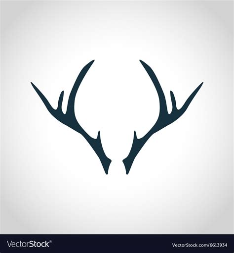 Deer Antler Silhouette Royalty Free Vector Image