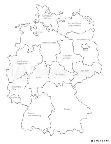 Umriss deutschland zum ausdrucken : "Deutschlandkarte mit Bundesländern" Stockfotos und lizenzfreie Bilder auf Fotolia.com - Bild ...