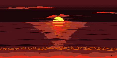 Wallpaper Red Sun Pixel Art 8 Bit • Wallpaper For You Hd Wallpaper