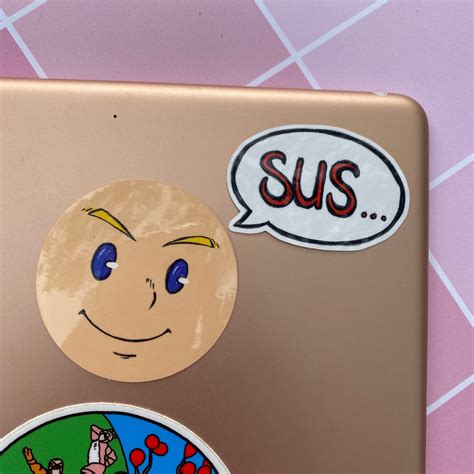 Among Us Inspired “sus” Vinyl Sticker Exolansis