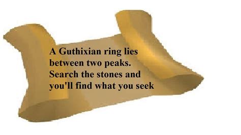 Osrs Clue A Guthixian Ring Lies Between Two Peaks Search The Stones