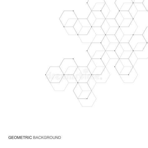 Vector Hexagonal Background Digital Geometric Abstraction With Lines