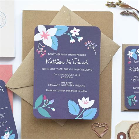 Floral Springsummer Wedding Invitation By Paper And Inc