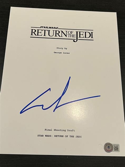 George Lucas Signed Autograph Movie Script Star Wars Return Of The Jedi