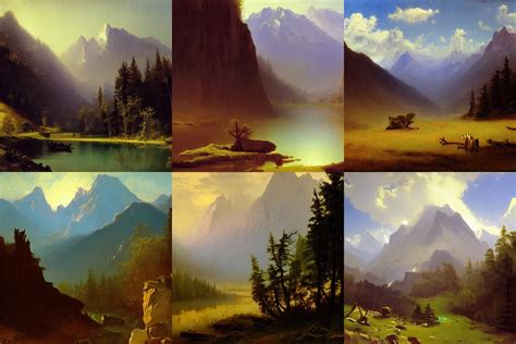 Mountains By Albert Bierstadt 4k Painting Stable Diffusion Openart