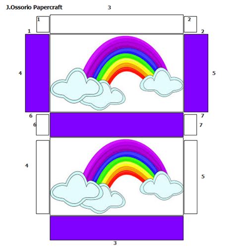 OSSORIO RECORTABLES DE PAPEL Papercraft Ossorio Recortable De Una Caja Para Regalos Con Arcoiris