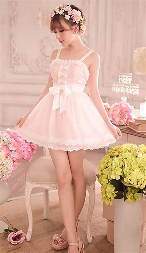 Sweet Peach Bow Princess Lace Dress Kawaii Dress Girly Dresses