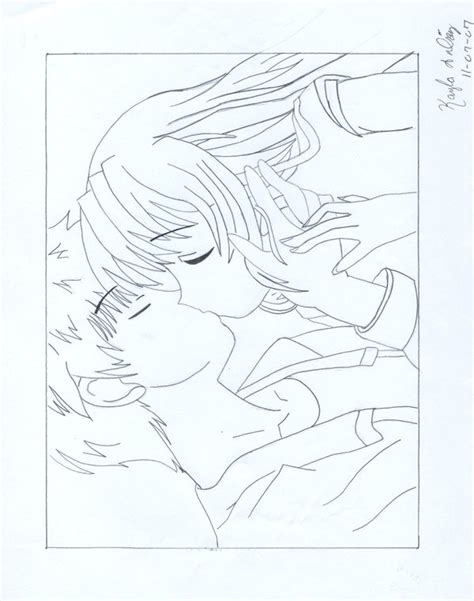 Anime Kissing Coloring Pages At Free Printable