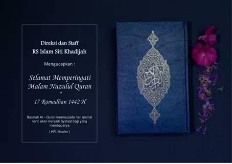 Selamat Memperingati Malam Nuzulul Quran Rumah Sakit Islam Siti Khadijah