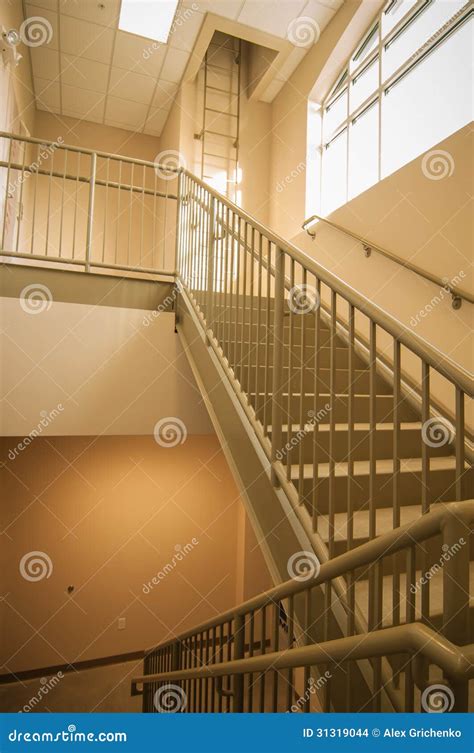 Stairwell And Emergency Exit In Building Stock Photo Image Of Railing