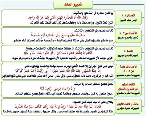 العدد والمعدود في اللغة العربية