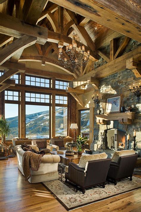 Timber Frame Mountain Home With Rustic Details In Big Sky More Rustic