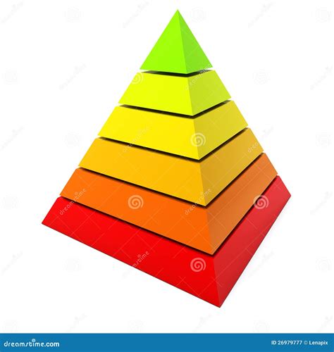 Red Pyramid Diagram With 4 Steps Stock Illustration