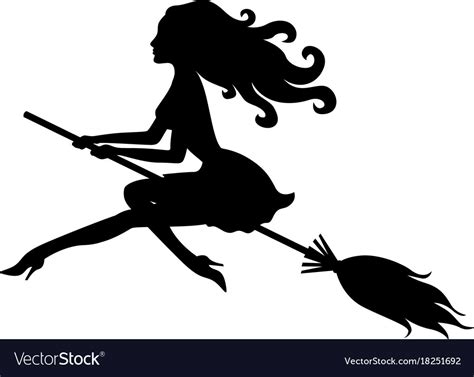 Beautiful Halloween Witch Silhouette Royalty Free Vector