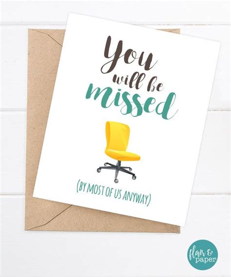 Co To Znaczy Miss You - Coworker Card Funny Miss you card Retirement New by FlairandPaper