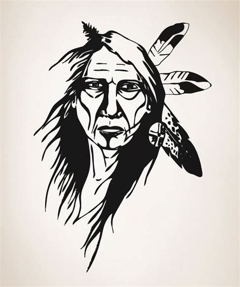 Vinyl Wall Decal Sticker Native American Elder By Stickerbrand Native