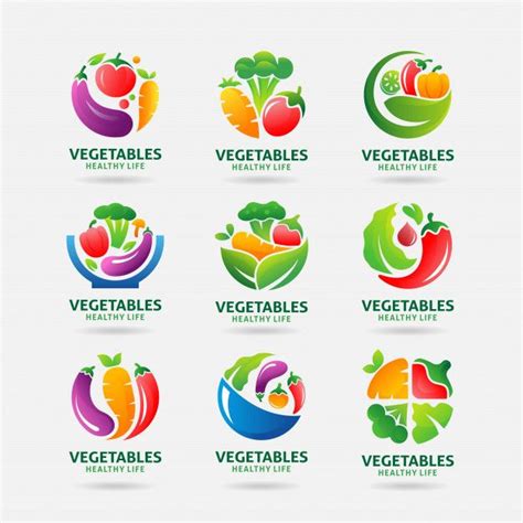 Collection Of Vegetables Logo Vegetables Logo Fruit Logo Design