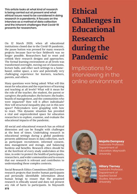 Pdf Ethical Challenges In Educational Research During The Pandemic