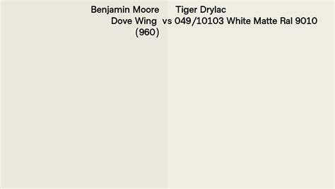 Benjamin Moore Dove Wing Vs Tiger Drylac White Matte