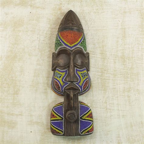 African Wood Mask Wangara Harvest Deity Novica