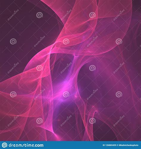 Abstract Fractal Pink Glow Wave Background Computer Generated G Stock