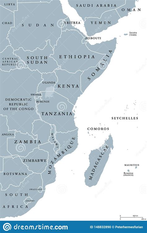 East Africa Region Political Map Stock Vector Illustration Of Capital