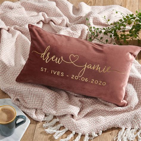 Personalised Same Sex Couples Velvet Cushion By Sundays Daughter