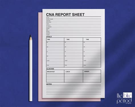 Cna Cna Printable Report Cna Sheet Pct Report Pct One Etsy