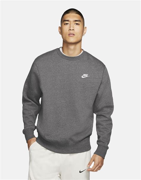 Nike Mens Club Fleece Crew Neck Sweatshirt Grey Life Style Sports Ie