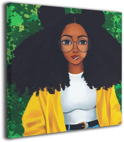 Ale Art Melanin Black Girl Women Glasses Oil Paintings On