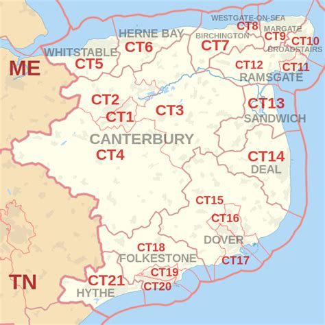 Canterbury Postcode Information List Of Postal Codes Uk