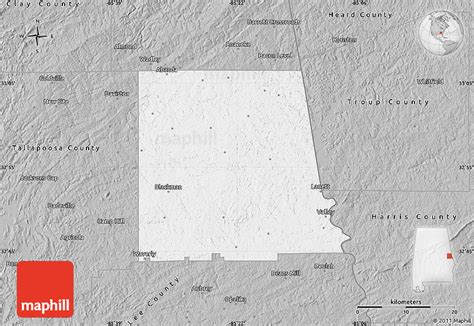 Gray Map Of Chambers County