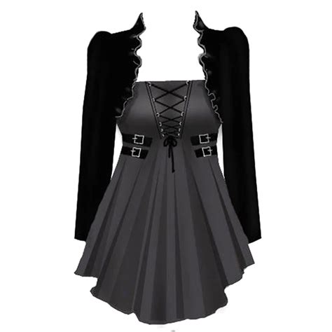 Women Goth Tunic Blouse Black Square Collar Slim Shirts Vintage Corset Laced Tops Retro Medieval